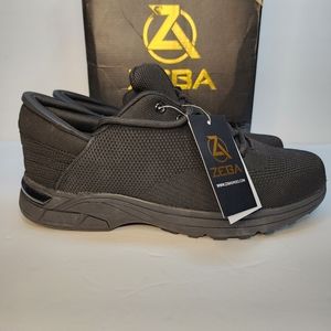 Zeba Men's Jet Black Fabric Sneaker